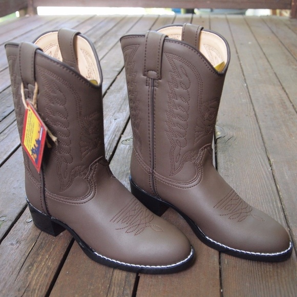 Durango Boy's Lil' Brown Emboss Western Boot - Picture 2 of 8